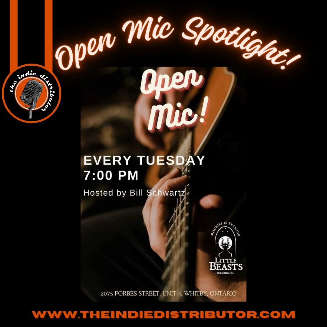 🎙Open Mic Spotlight: Little Beasts Brewing Open Mic Tuesdays at 7:00pm @LilBeastsBrewCo Whitby, ON Hosted by Bill Schwartz ✴️ The Indie Distributor- Your #1 Source for Undiscovered Indie Music ✴️ theindiedistributor.com . #ontario #canadianmusic