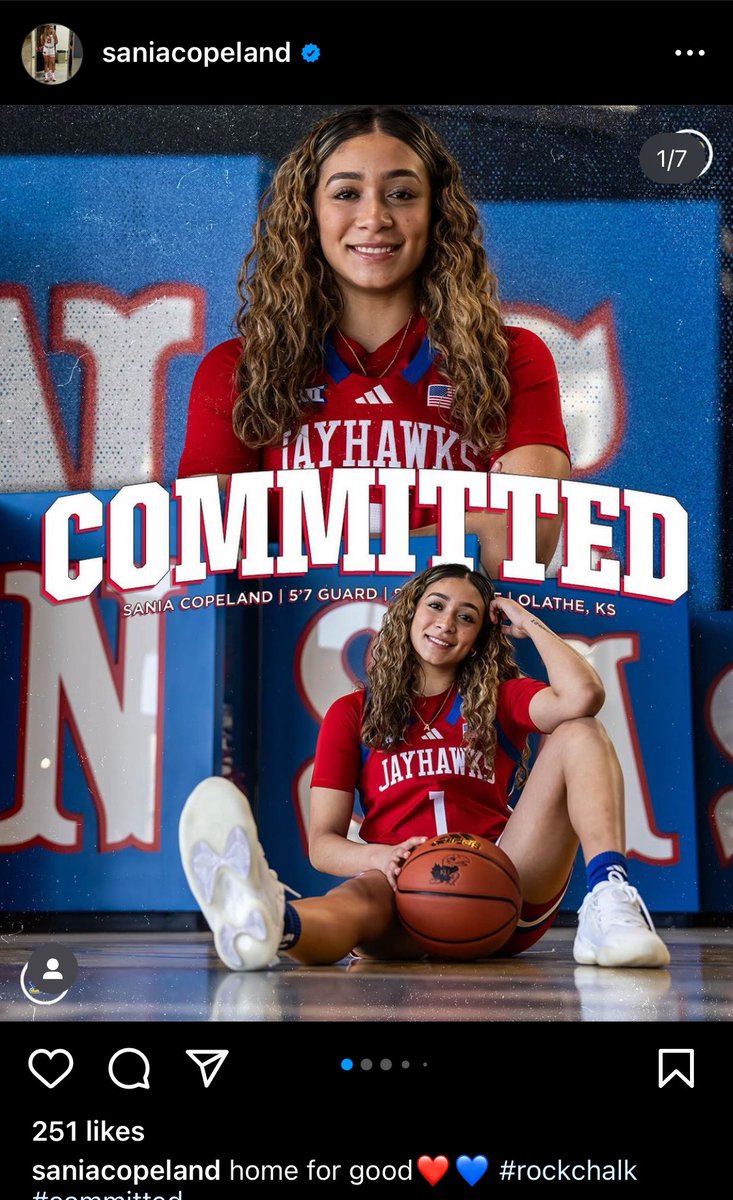Big news for KU women’s basketball. Wisconsin transfer Sonia Copeland has committed. She averaged 7.3 points and 2.1 assists per game this past season.