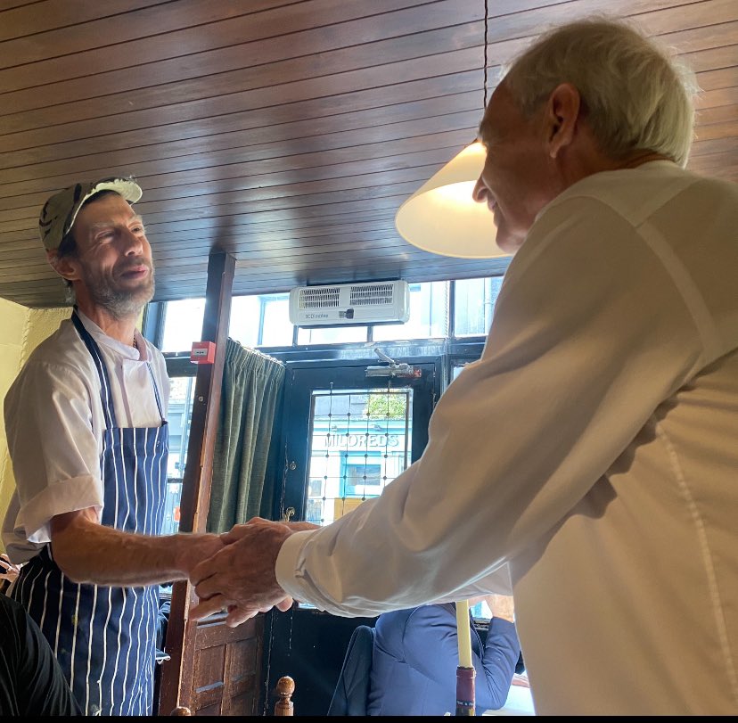 At lunch with @jonsnowC4 the chef came up to shake his hand; 20 years ago he was homeless & Jon had turned up at the New Horizons centre where he had been staying (where Jon volunteered) & had said inspiring things to him which helped him turn things around. It gets paid back.