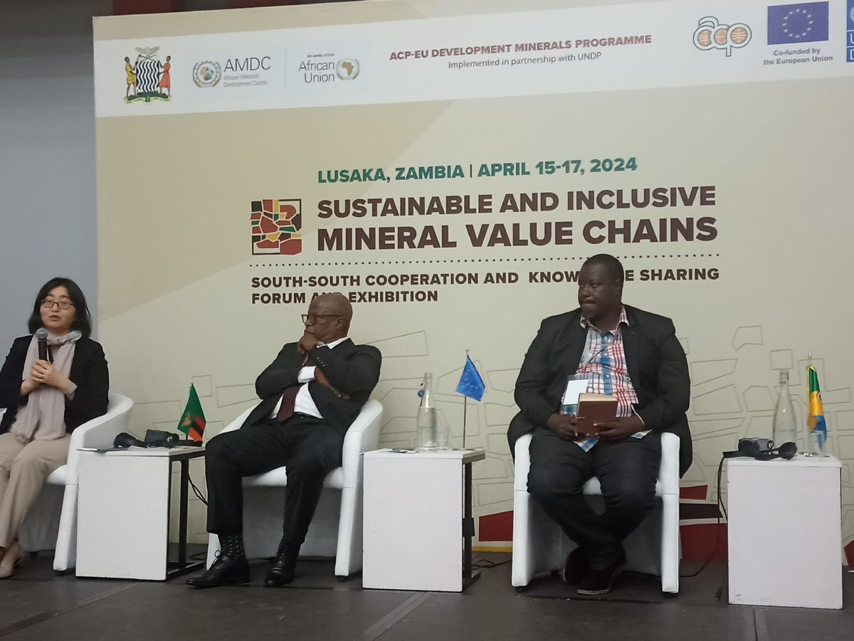 At the South-South Cooperation and Knowledge Sharing Forum on Sustainable and Inclusive Mineral Value Chains in Lusaka, Zambia (April 15th-17th), Ms. Yvonne Chileshe, the Value Chains and Trade Expert from the Organisation of African, Caribbean, and Pacific States (OACPS),