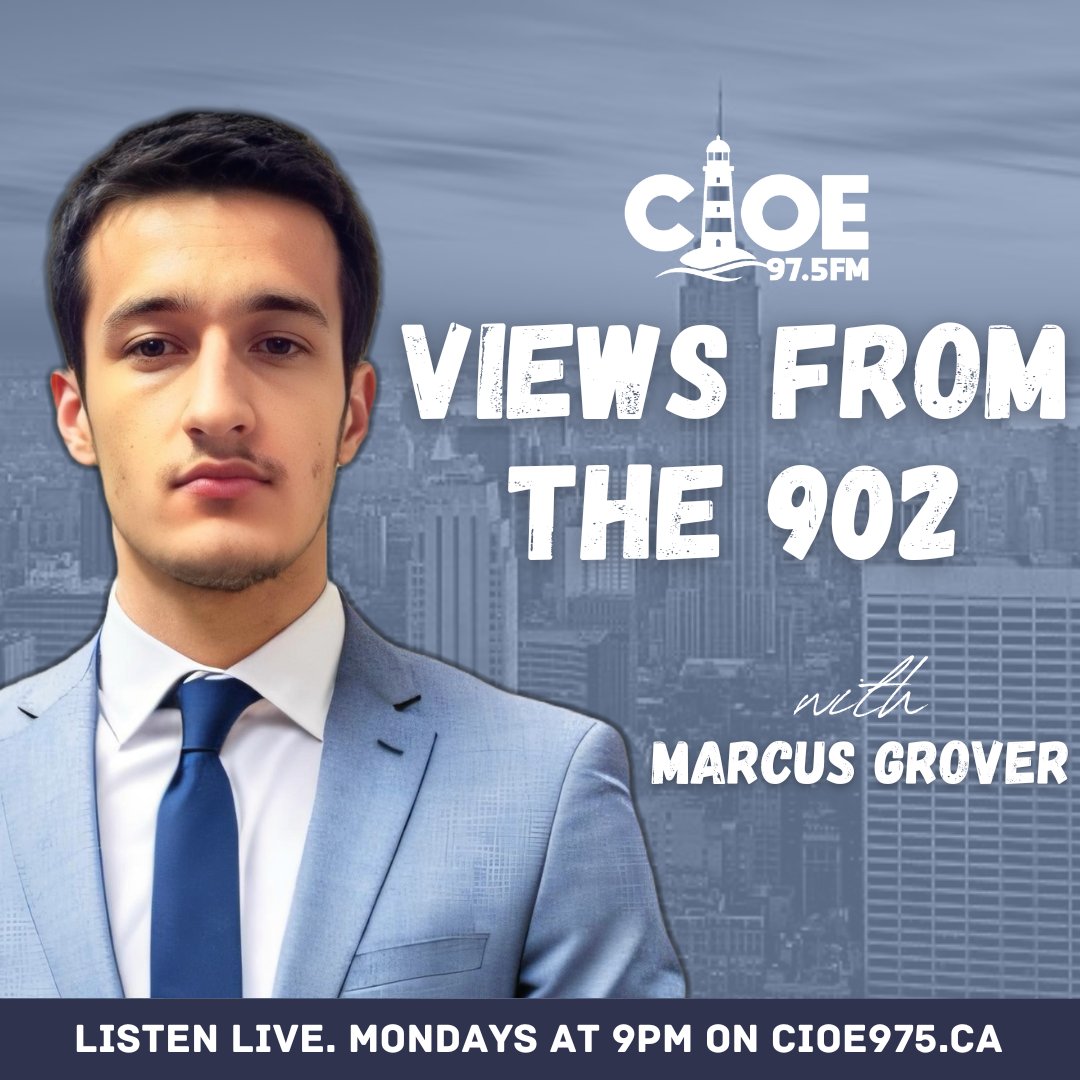 🎶 Tune in tonight to catch Marcus Grover LIVE on the airwaves of CIOE 97.5 FM from 9-10 PM for an electrifying edition of Views From The 902! 📻 

Don’t miss out! 🔥

Set your dial to 97.5 FM or stream online at cioe975.ca. 🎧
