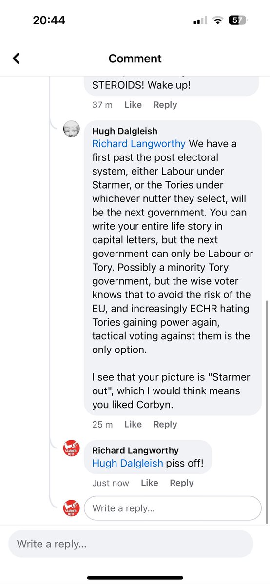 To all of you who actually know that #starmerisatory and #CorbynWasRight and that #CorbynIsRight STILL, watch out for in-denial Starmerites like this fool, STILL peddling the “only 2 options” lie that’s been ruining us for eons! #DontVoteLabour