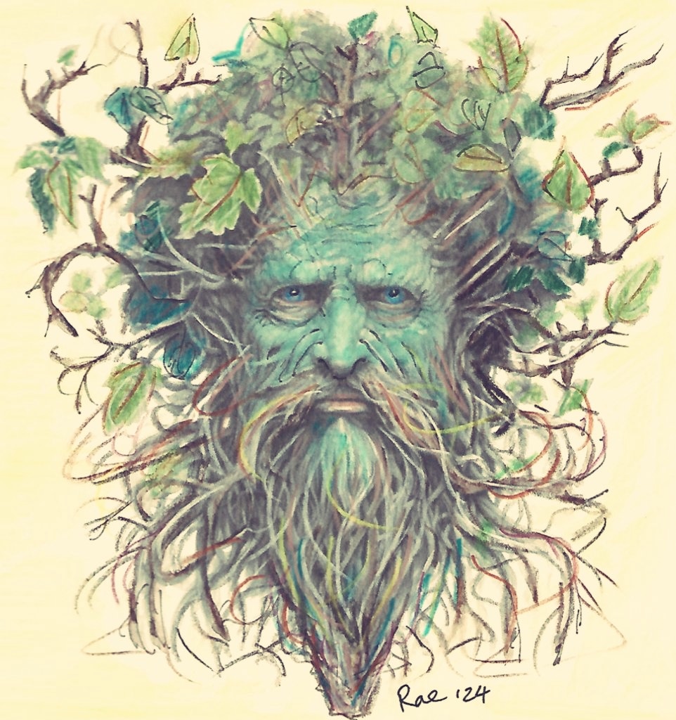 'Oak, Man' by Stephen G. Rae twig, leaf, acorn; chlorophyll flows root, branch twig, leaf, acorn; hardened skin cracked, misshapen twig, leaf, acorn; cellulose heart oak, man #poetry #mythology #illustrations : Stephen G. Rae