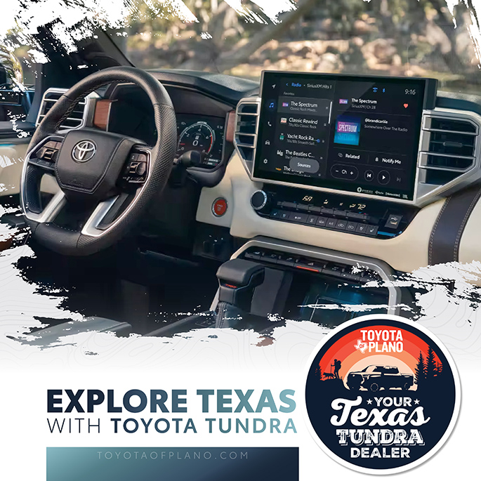 Beauty☺️ and strength💪 that's the all new 2024 Toyota Tundra‼️

Get your new Tundra today✅ (link in bio)

#Toyota #ToyotaUSA #TexasToyota #ToyotaofPlano #Plano #Carrollton #Denton #2024Tundra #ToyotaTundra
