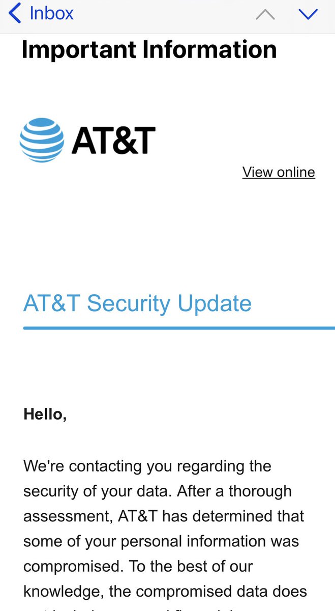 Has anyone rec this notice? #AT&T #databreech