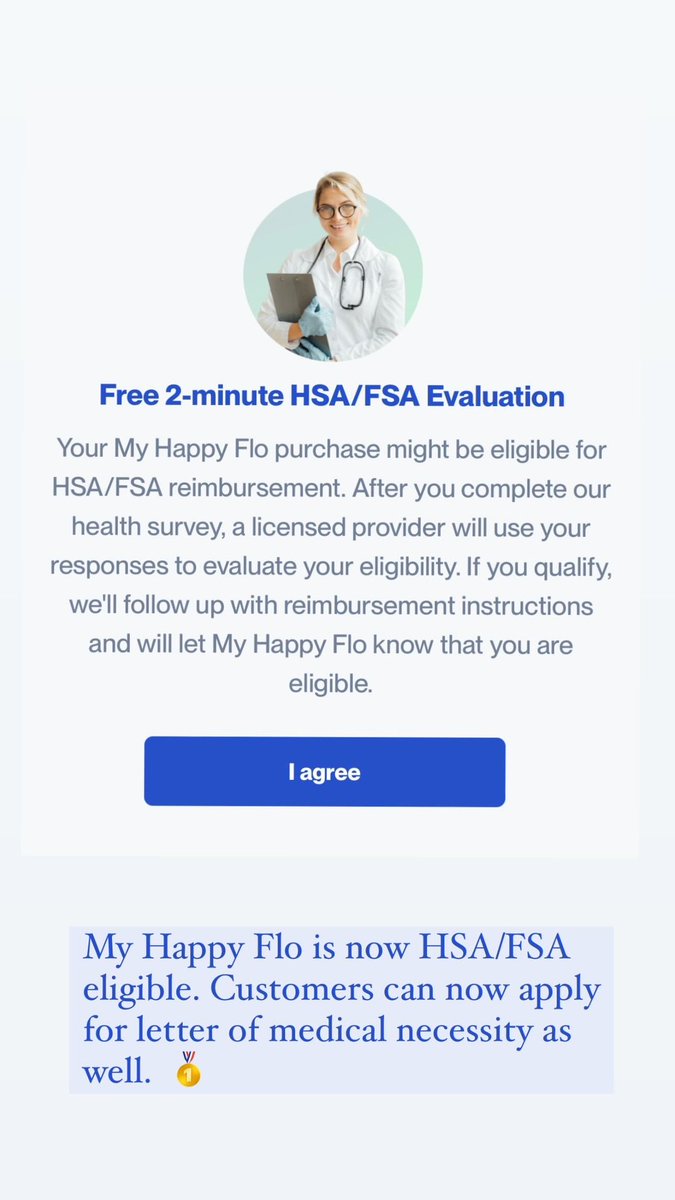 Amazing news! My Happy Flo is now FSA/HSA eligible and customers can also qualify for a letter of medical necessity 💫🙏🏽
