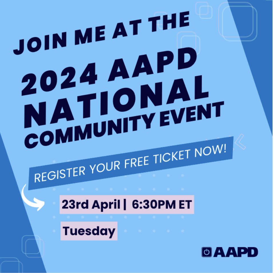 Please join me at @AAPD‘s free, virtual National Community Event 4/23! Being an AAPD board member is so important to me & I can’t wait to celebrate their work and the disability community’s power with you. #DisabilityCommunity2024 #AAPD zurl.co/YLAH