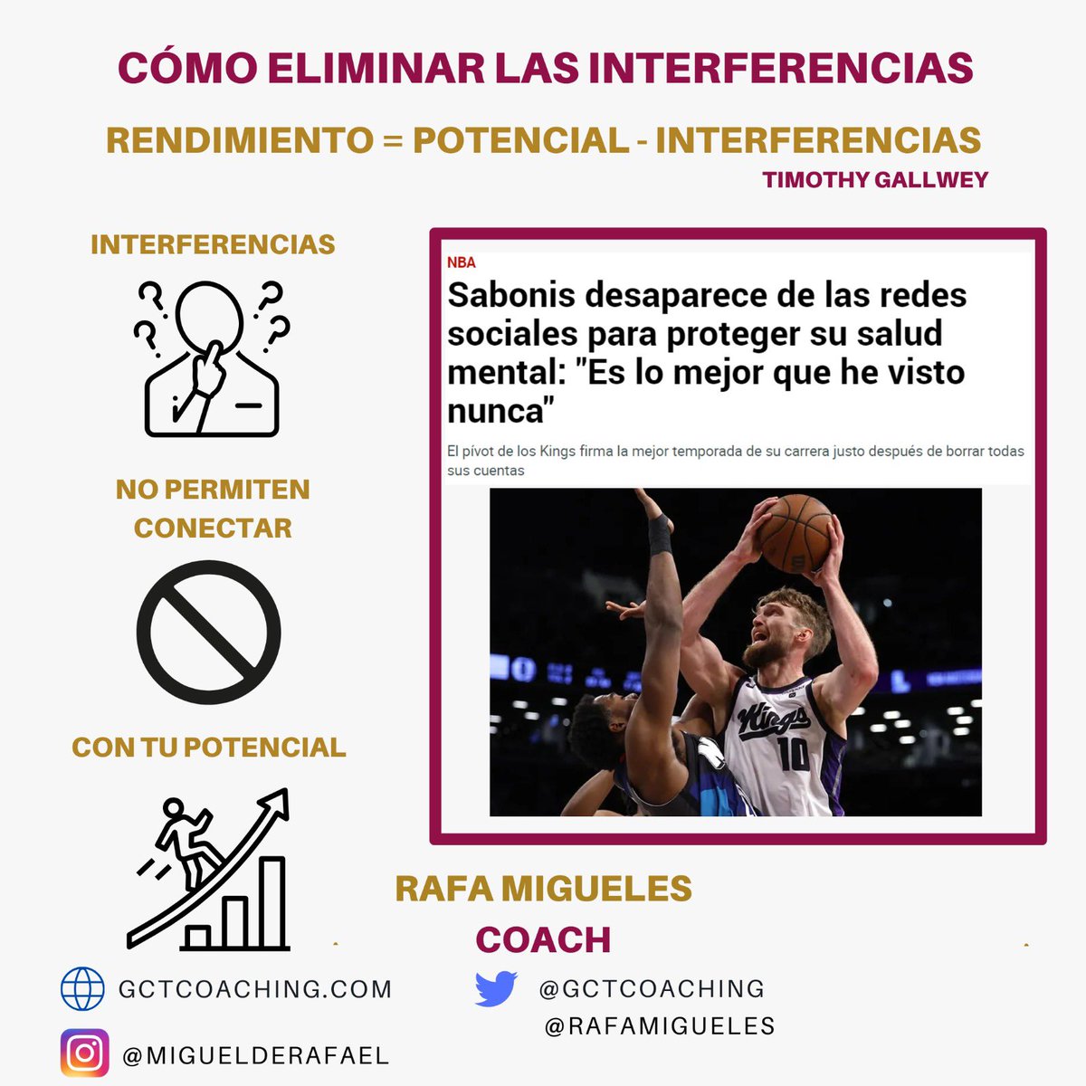 👉 P𝐚𝐫𝐚 𝐦𝐚𝐱𝐢𝐦𝐢𝐳𝐚𝐫 𝐞𝐥 𝐫𝐞𝐧𝐝𝐢𝐦𝐢𝐞𝐧𝐭𝐨 𝐡𝐚𝐲 𝐪𝐮𝐞 𝐦𝐢𝐧𝐢𝐦𝐢𝐳𝐚𝐫 𝐥𝐚𝐬 𝐢𝐧𝐭𝐞𝐫𝐟𝐞𝐫𝐞𝐧𝐜𝐢𝐚𝐬. 

Rendimiento = potencial - interferencias. Es crucial reconocer y superar estas barreras para alcanzar nuestro máximo rendimiento.

#coaching #coach