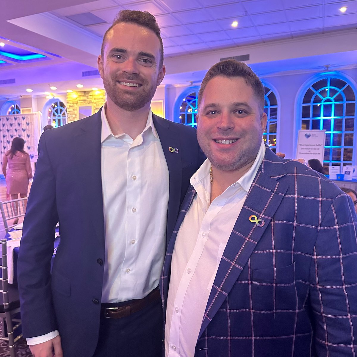 Winters4Autism's tweet photo. What an incredible evening with Mary Lou and Tony Cancellieri at the RVC Blue Speaks Light it Up Blue Gala for Autism.  Congratulations to the honorees Karen &amp; Wayne Lipton and to our very own, Christopher Cortale upon receiving the Person of Courage Award.   #inspireinclusion https://t.co/Jqwqq8Y7ya