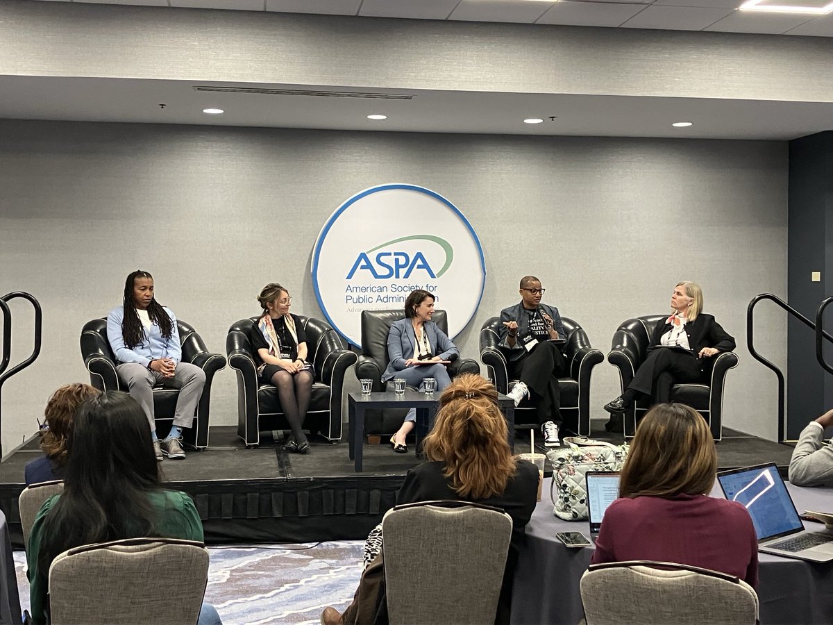 Final #ASPA2024 presidential panel discussing engaged research. Thanks ⁦@GSPIA⁩ for sponsoring this session and bringing these experts together!