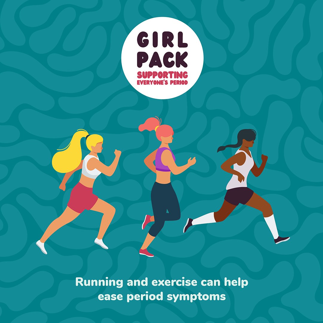 🏃‍♀️ Running on Your Period: Tips for Staying Active and Comfortable 🏃‍♀️ Who says you can’t stay active on your period? With the right tips and tricks, running and exercise can actually help ease period symptoms. 👟 girlpack.org. #ActivePeriods #RunningTips