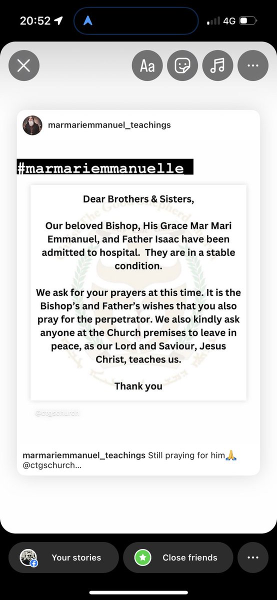 Praying for Mar Mari Emmanuelle tonight. The forces of darkness only try to fight against us because they are so desperate. The Saviour teaches us that the gates of hell will never prevail against His Church. #MarMariEmmanuel