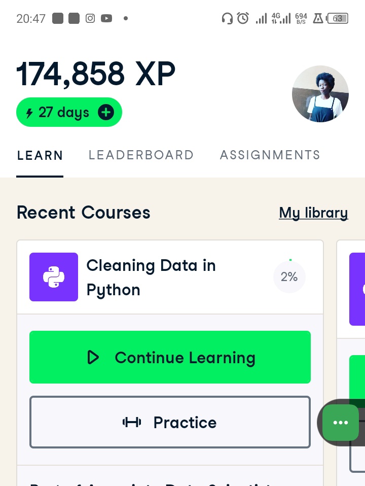 Day 11 of #LearnByDoing

Tada😍💐. Finished the course by learning how to import MATLAB files and how to query SQL databases using pandas and saving the responses to DataFrames. I'll be continuing with Cleaning Data in Python and Data Communication Concepts.