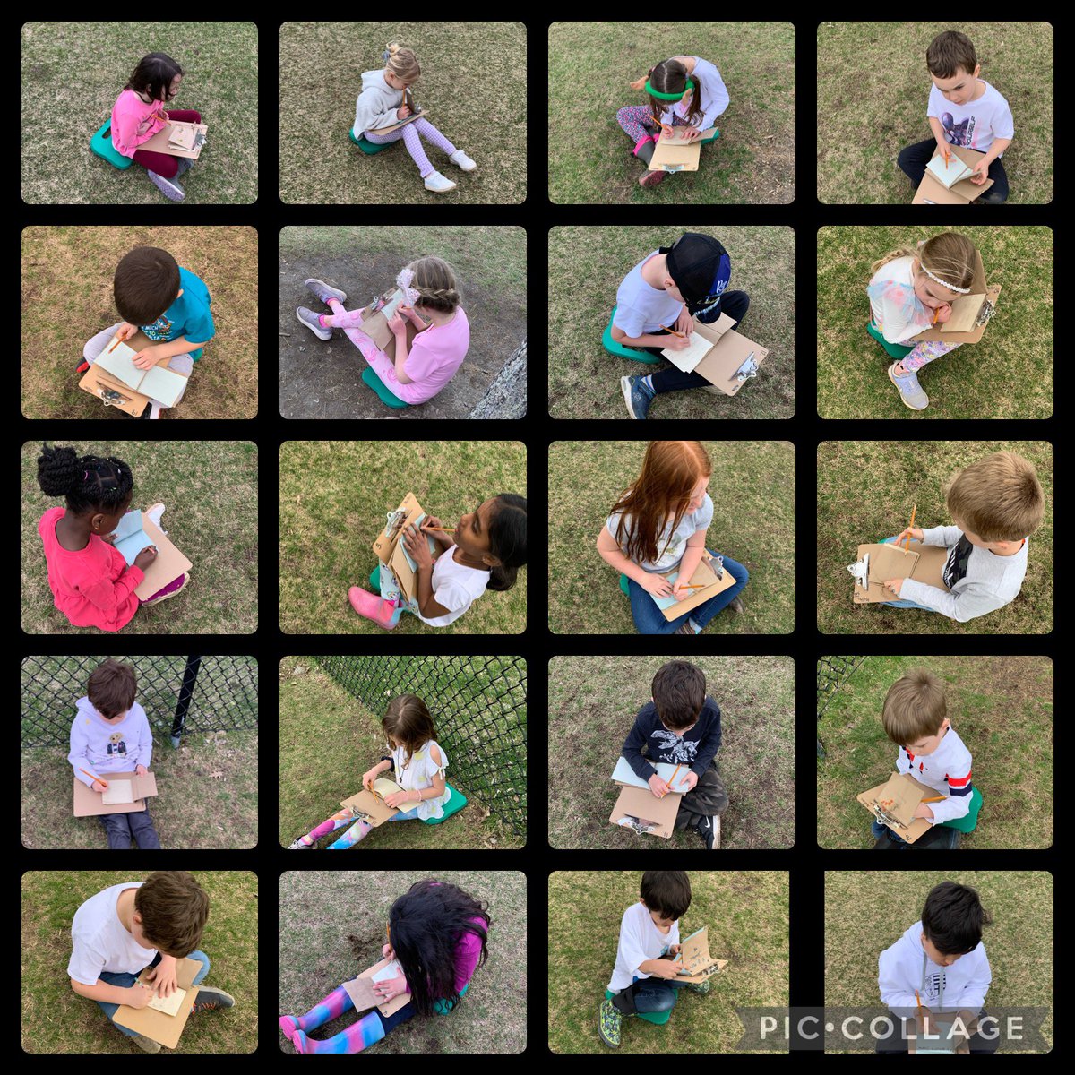 mrsmullen9's tweet photo. We took our 'sit spots' outside this afternoon and wrote in Nature journals. We recorded information using our senses. 🌿🌎@StStephenOCSB #STEgreen #EarthWeek https://t.co/95cOvwgRtK