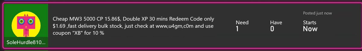 Shadoww87332290's tweet photo. @XboxSupport i keep seeing the same post over and over on different accounts i don't want others to get scammed by this i have reported a few but they keep coming up https://t.co/gseCXZ5Ab5