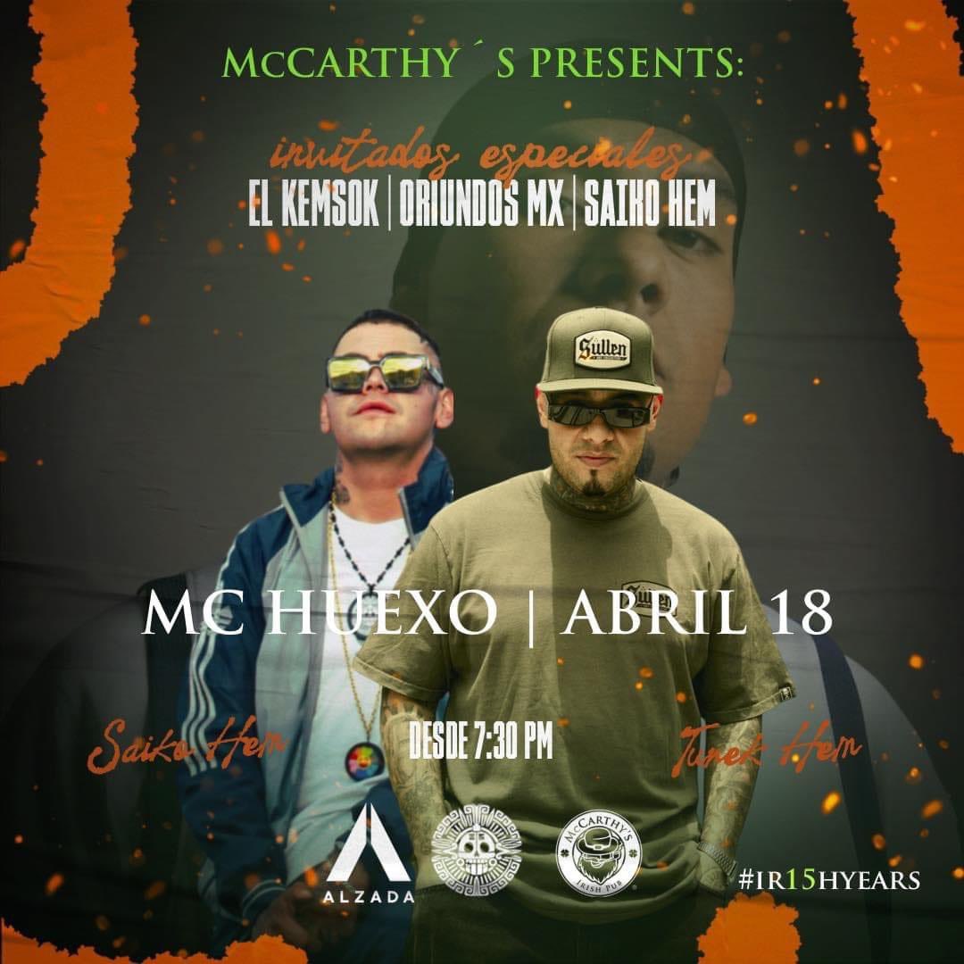 ascidho's tweet photo. Este 18 de Abril vamos a estar reventando la tarima en el evento de Turek Hem y el Saiko Hem. @oriundosmx en la casa. #McCarthys es la casa. Entrada gratis https://t.co/msPNyj3oli