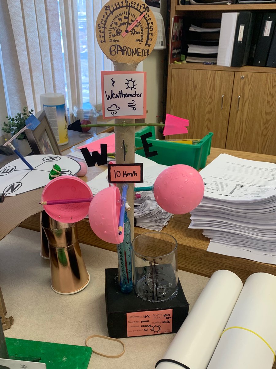AleighaS1107's tweet photo. During my Internship, my grade 10 Science 1206 class created their own weather stations to show their understanding of various weather technologies. Keep the warm weather coming! 😎☀️ https://t.co/imAZlInxXH