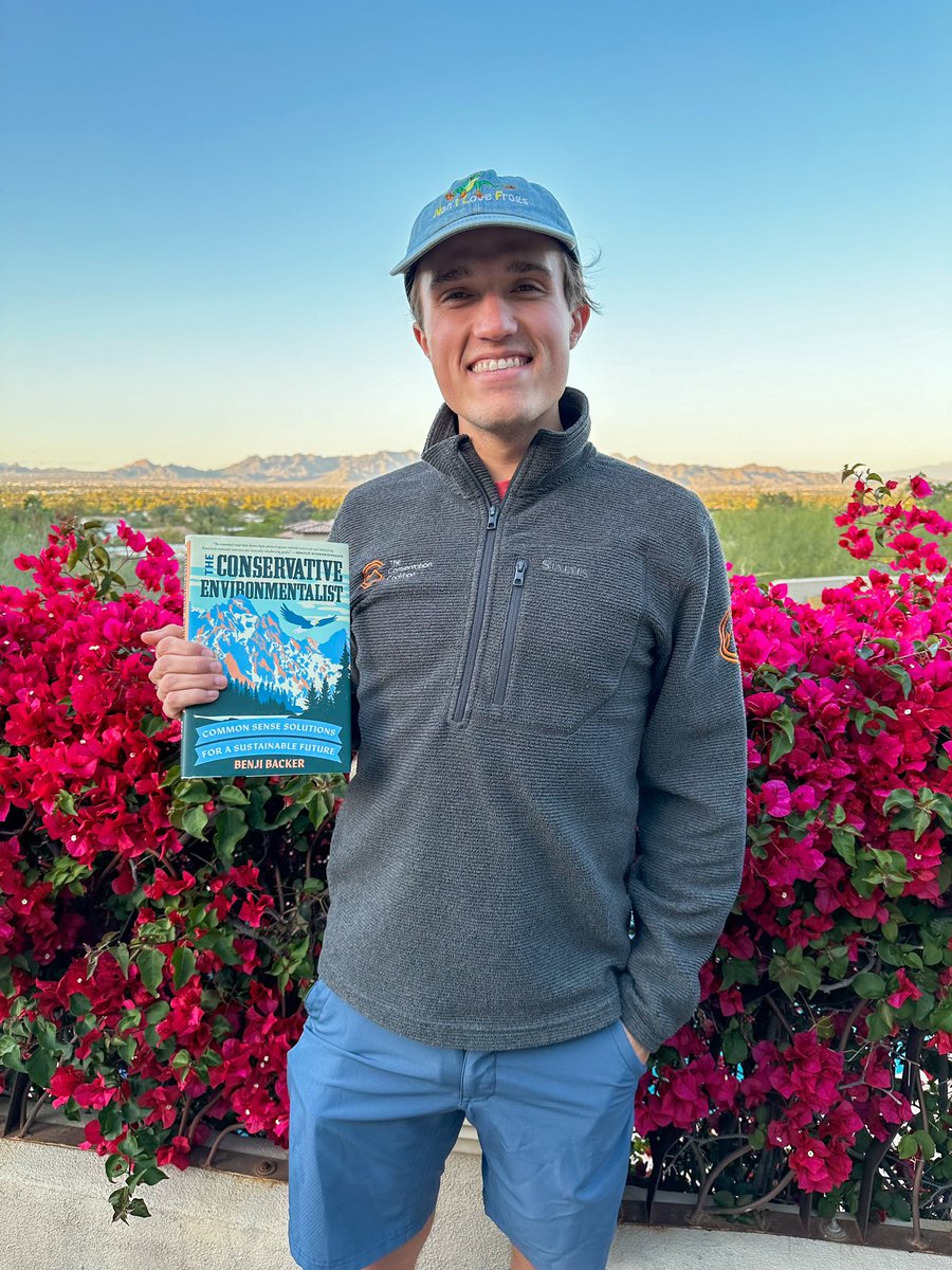 BenjiBacker's tweet photo. Tomorrow is the big day (!!!) — The Conservative Environmentalist will finally hit bookshelves (and hopefully your doorsteps). 

Opening a long-overdue dialogue on how we build a sustainable future across political ideologies, I’m beyond proud of the opportunity this book has to contribute to the world.