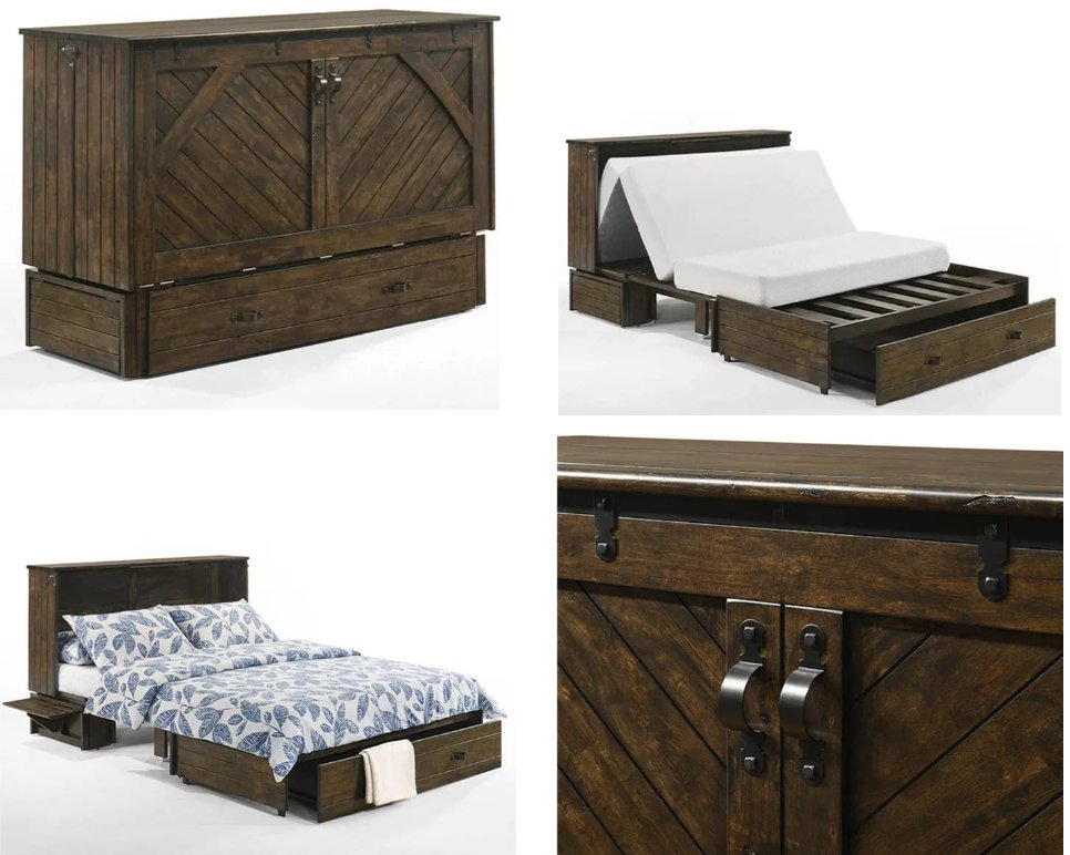 Updam3's tweet image. Ranchero Murphy Cabinet Bed Queen Wildwood Brown by Night &amp;amp; Day Furniture - Instant guest bed in a cabinet! #MurphyBed #Furniture #GuestBed #SpaceSaving #HandPainted #UniqueDesign #HomeDecor #NightAndDayFurniture #RancheroBed #ConvertibleBed #futonland #cabinetbed #updame #updam3