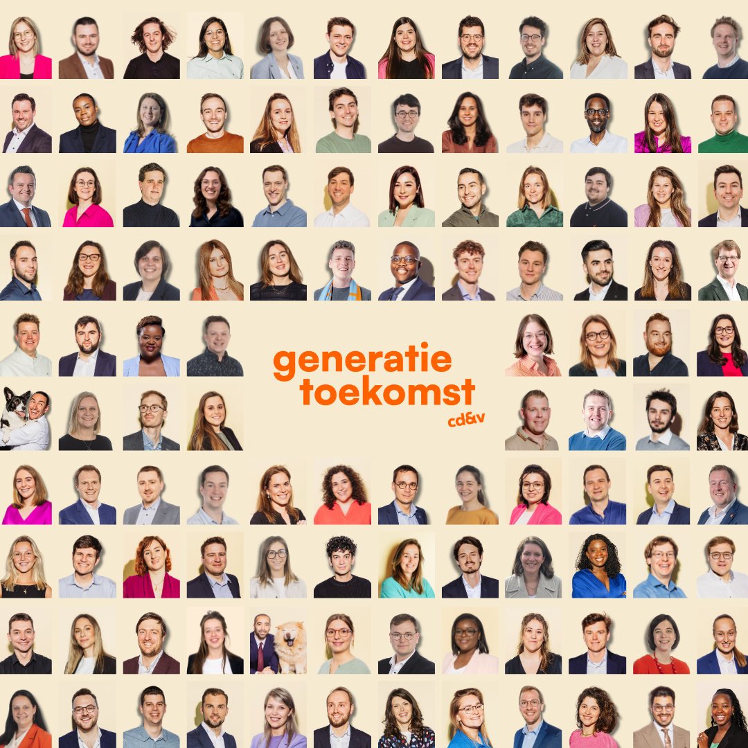 JONGCDENV's tweet photo. 112 jonge mensen die op 9 juni vollenbak gaan voor een sterk Vlaanderen, België en Europa: maak kennis met Generatie Toekomst! 💪🏼 https://t.co/mjZUcpnGbH