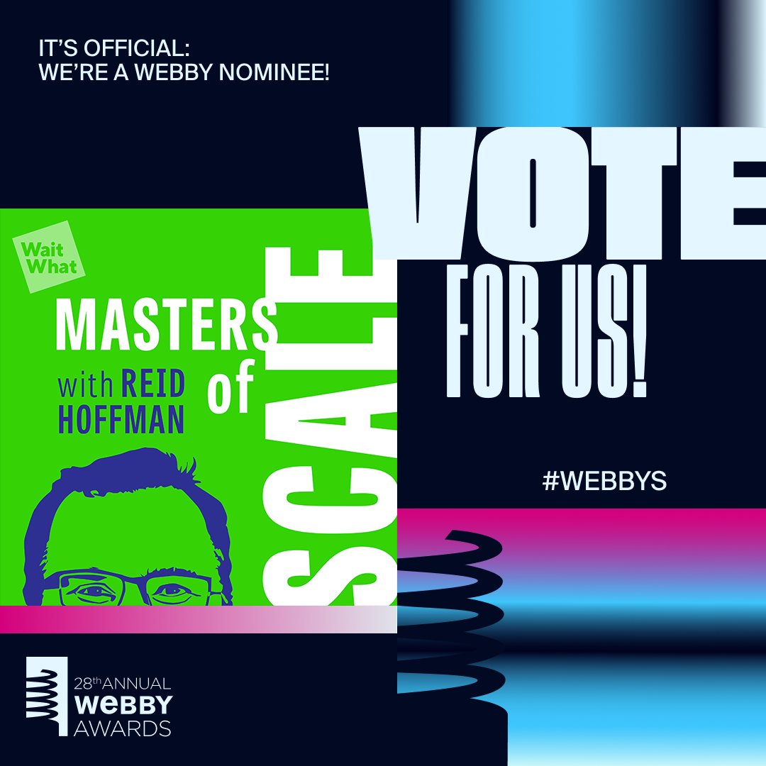 Honored to be nominated 2x in this year’s @TheWebbyAwards! Thanks to @reidhoffman, @mustafasuleyman, @drfeifei, and @realronhoward for their contributions to the episodes that landed us these nominations 🥳 Cast your vote by April 18th!
