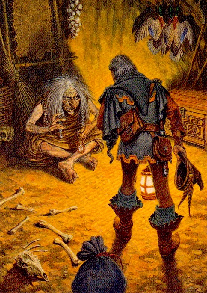 What is the quest being proposed by the old crone? 🎨 by Darrell K. Sweet