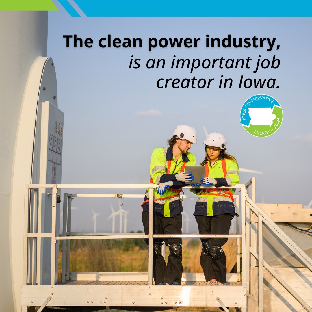 The clean power industry is an important job creator for Iowans with a clean energy workforce of 5,500. #CleanEnergy #Iowa