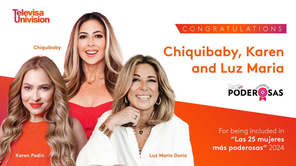 Congratulations to Luz María Doria, Karen Padin, & Stephanie Himonidis (Chiquibaby), for being recognized as one of @peopleenespanol’s 25 Mujeres Poderosas of 2024! For Luz María & Karen’s story click bit.ly/3Jlf5sg. For Stephanie’s story click bit.ly/446QXTK.