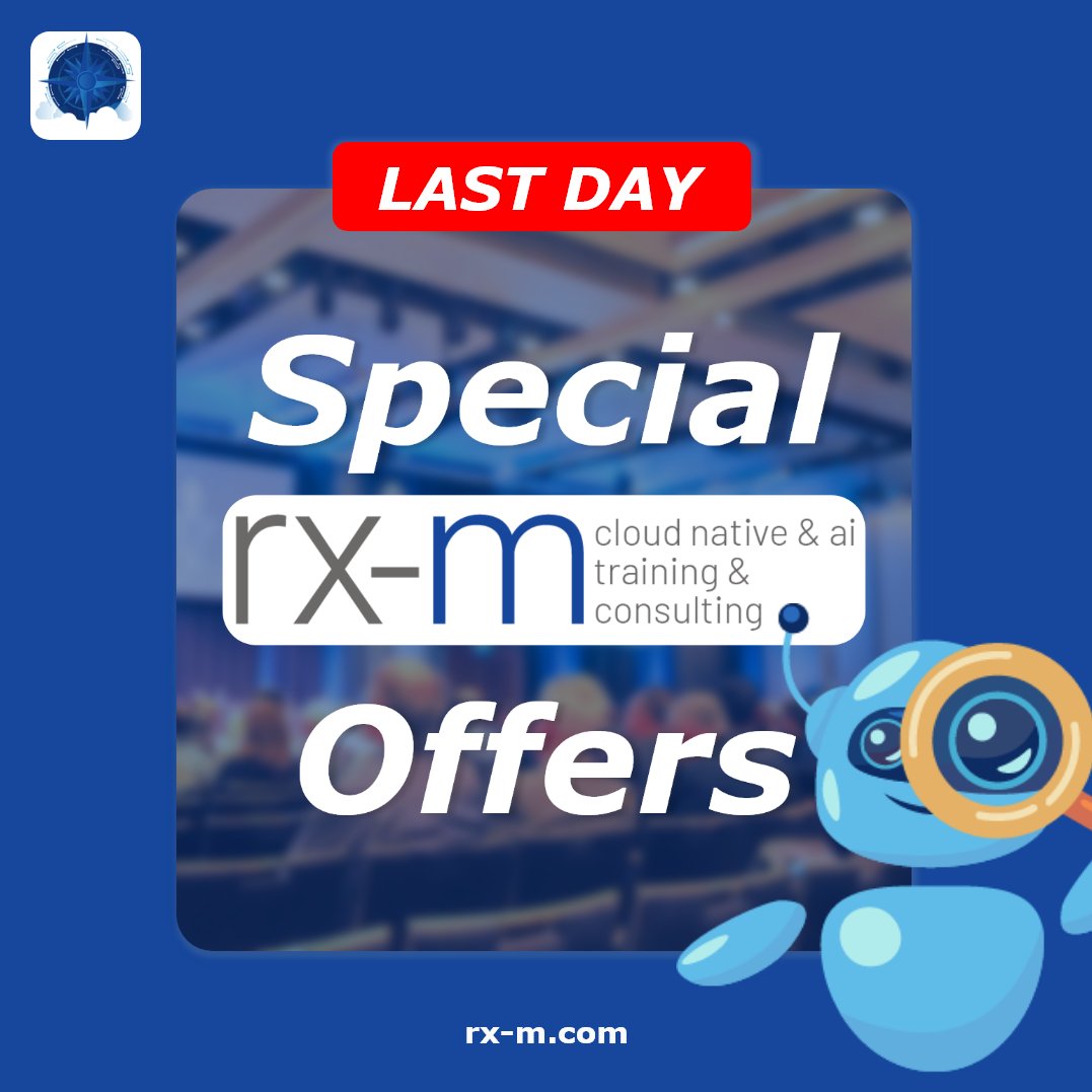 📣 Last chance! Grab our #KubeCon 2024 Paris offers: Kubernetes Boot Camp, Certification Prep, Kubeflow AI/ML course - all 50% off! 

Boost your tech skills now: rx-m.com/kubecon-cloudn… 🚀

#techskills #cloudnative #AI #ML