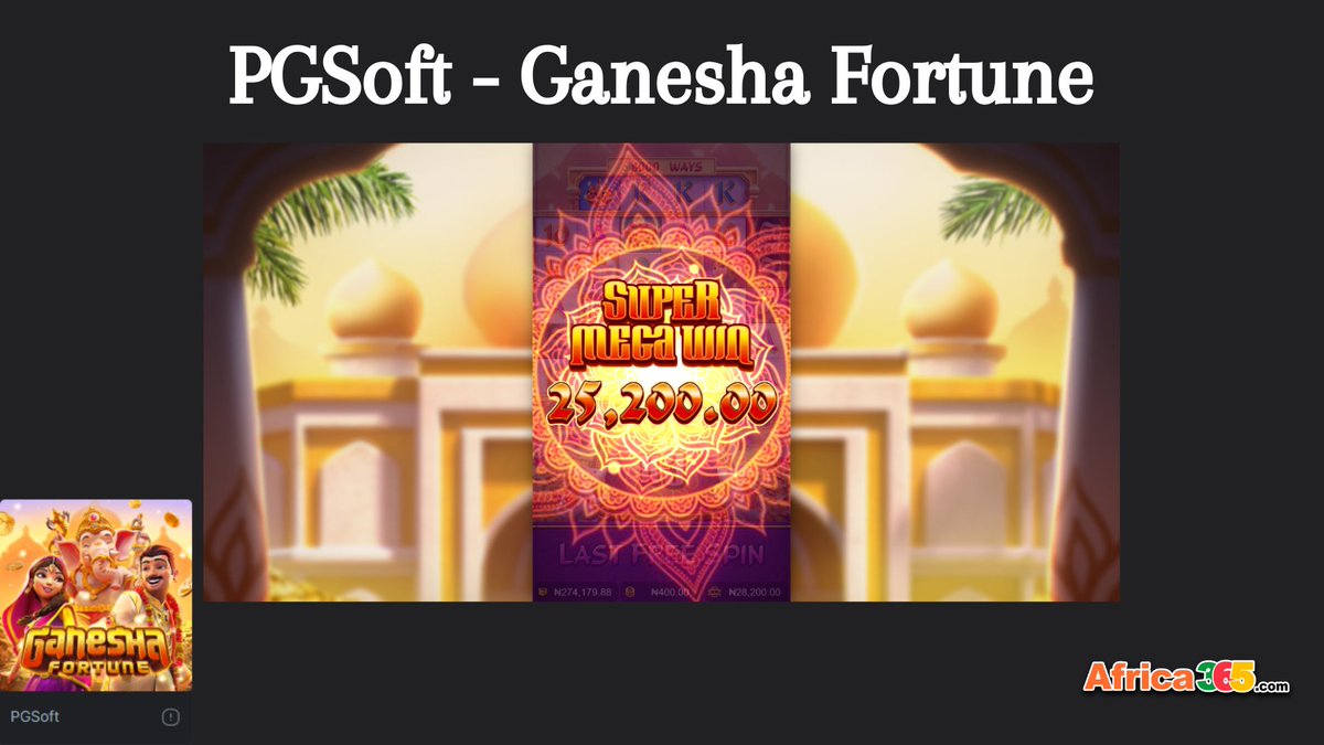 Africa365_Com's tweet image. 🎉🎰 Congratulations to our lucky player who hit the jackpot playing PGSoft's Ganesha Fortune! 🙌💰 They've just cashed out a whopping ₦138,614! 

🎉🎰 Enjoy your winnings and keep spinning with Africa365! 💸🔥 
#JackpotWinner #BigWin #SlotGames #GaneshaFortune #Africa365Win