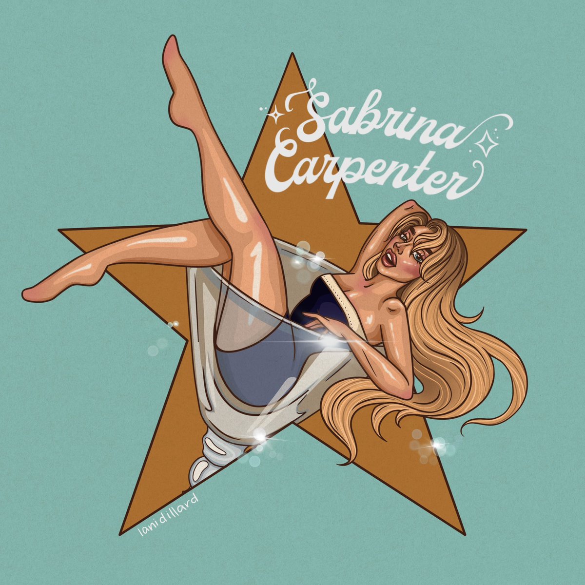 lanirdillard's tweet photo. hey siri, play espresso by @SabrinaAnnLynn 
—-
cute lil cartoon of miss sabrina,  illustrated by myself, obsessed with the song, obsessed with the aesthetic. 120000/10 ( INSTA: lanidillard ) https://t.co/8HsRSXTLJv