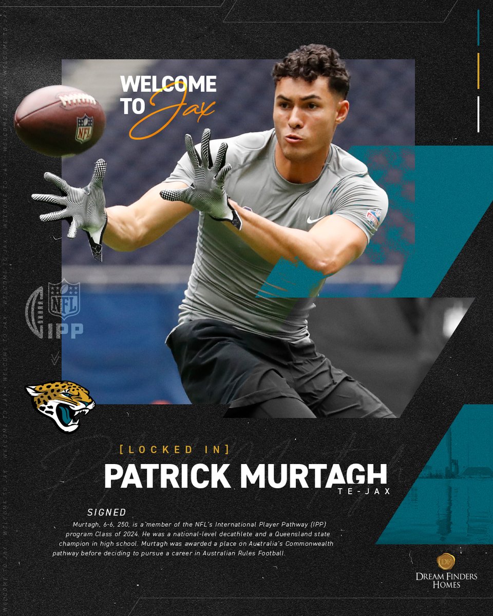 We have signed International Player Pathway TE Patrick Murtagh. @Dream_Finders | #DUUUVAL