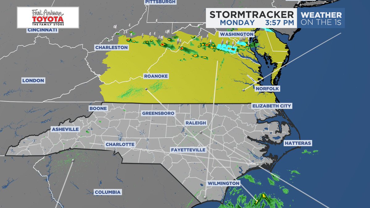 Keeping an eye on the storms to the north... The question is, 'Will these storms be able to make it all the way into North Carolina later this evening?' Watching and waiting. #SpectrumNews1 #ncwx