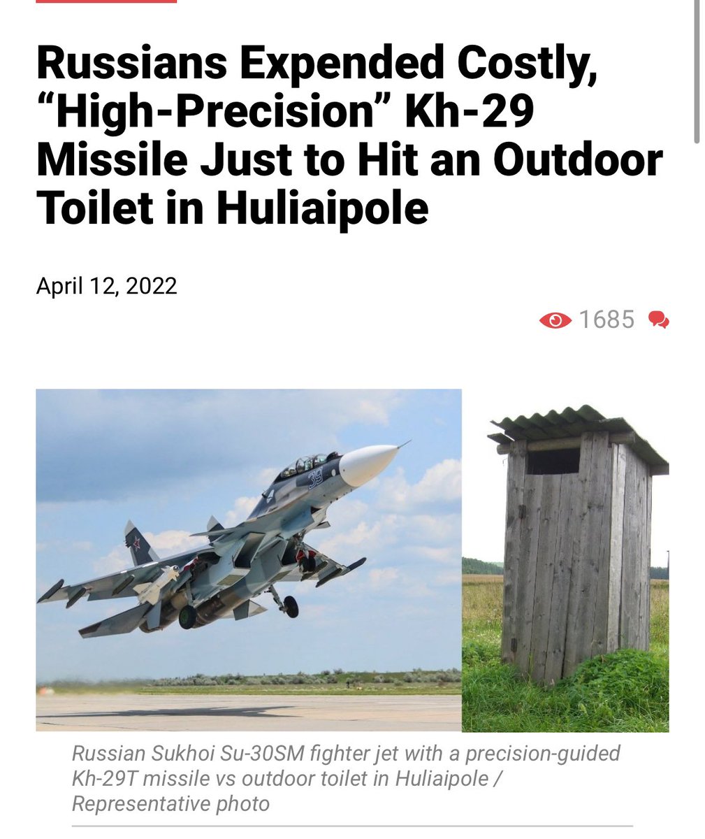 This reminds me of that one time, they were flexing one of their shit missiles, claiming to have destroyed the entirety of Ukrainian command, only for the missile to hit an outhouse in the middle of fucking nowhere