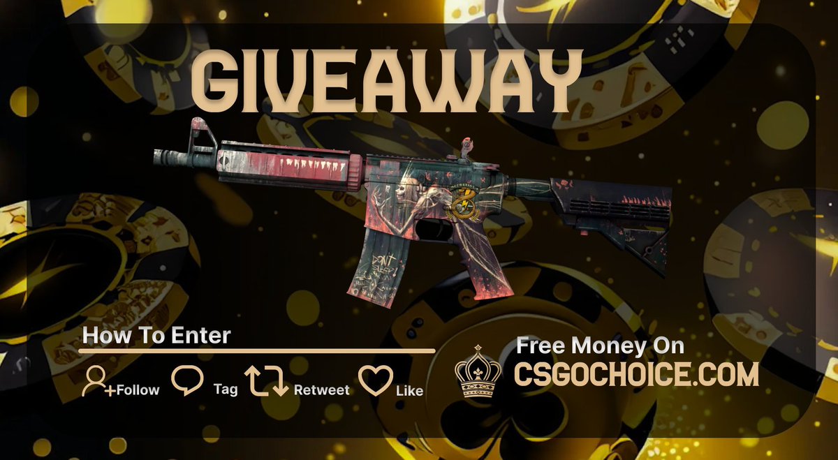 👑*CS2 GIVEAWAY* 👑 M4A4 | Tooth Fairy (FN) $11* ✅Follow @csgochoicecom ✅Tag 2 friend ✅Like & retweet this post 🏆*Giveaway ends in 72 hours*🏆 #CS2Giveaway #CS2 #Giveaways #CS2