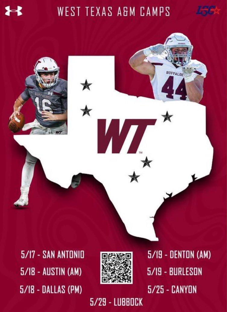 Thank you @CoachJoshLynn for the invite to @WTAMUFootball camps! 
@wtamu @CoachWhiteDB1