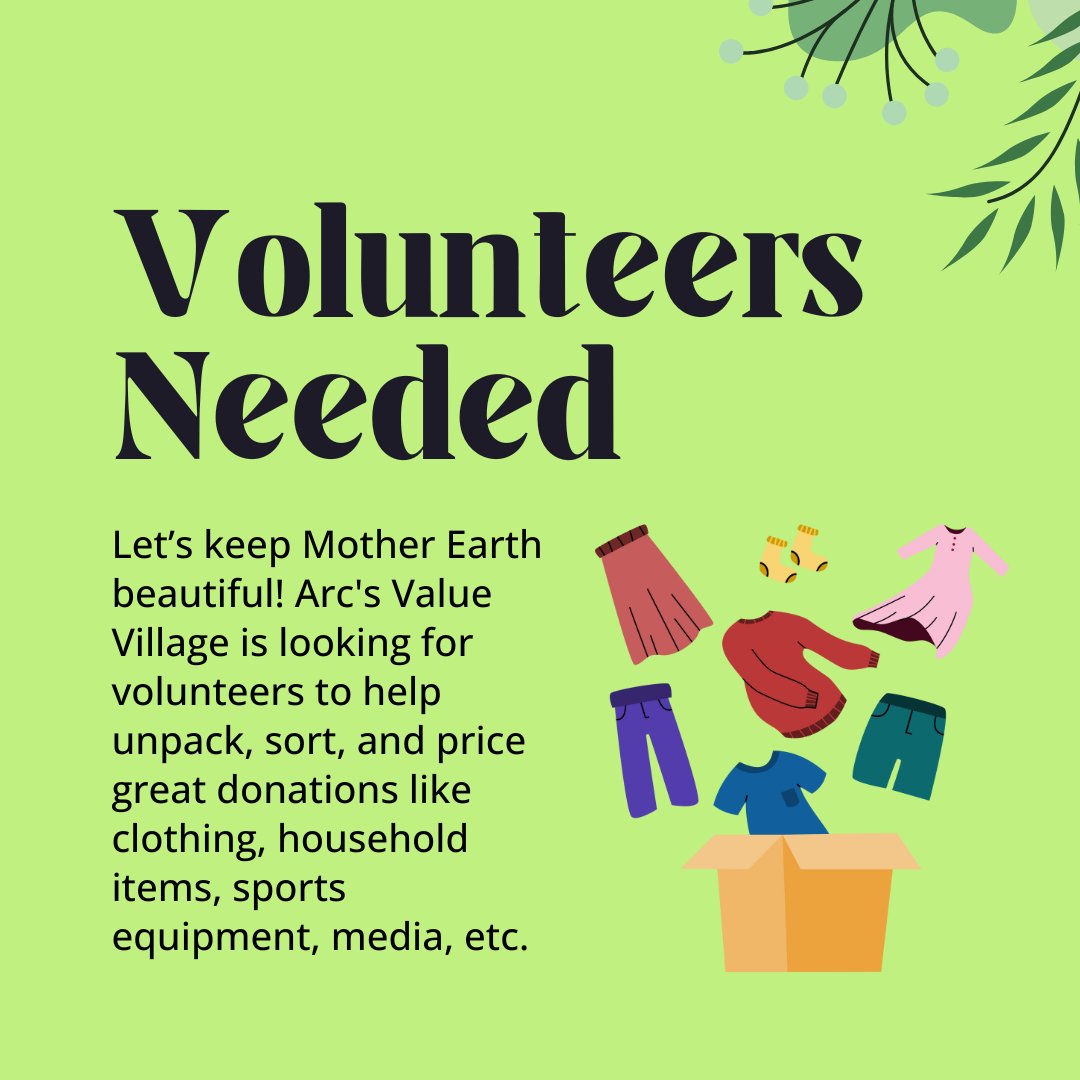 Volunteers are needed to help keep Mother Earth beautiful. When you volunteer at @ArcValueVillage in Richfield, Bloomington, and New Hope, you are keeping wonderful items out of landfills. Volunteer shifts are available 7 days a week and are only 2 hours. arcsvaluevillage.org/volunteer