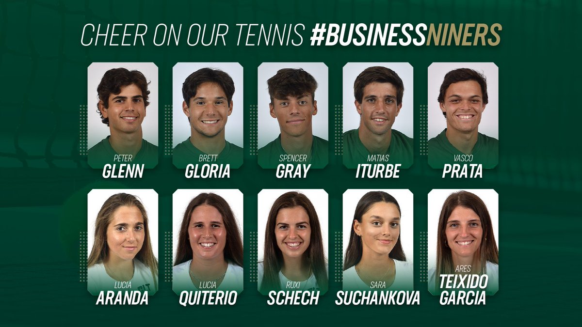 Join us in cheering on @CharlotteMTen and @CharlotteWTen 🎾 as they compete in the @American_Conf Championships later this week. Special shout-out to the #BusinessNiners on the teams!