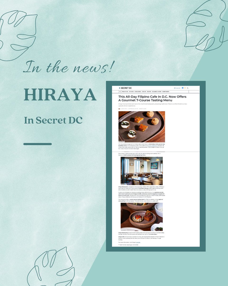 CrystalClearHI's tweet photo. The secret's out! And what better way to celebrate #FilipinoFoodMonth than with a feature in Secret DC? Dive into the delicious details of our favorite Filipino restaurant right here: https://t.co/sSfBWFn8YR

#clientnews #SecretDC #FilipinoFoodForward #crystalclearcommunications https://t.co/MXmErxoNCw