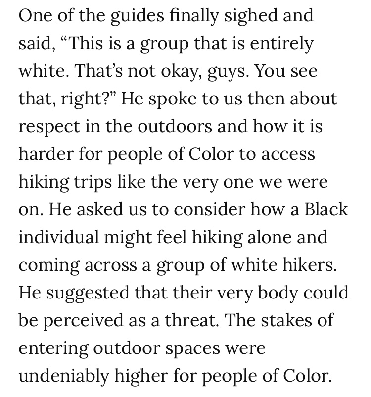 White people, if you go outdoors, you are RACIST.