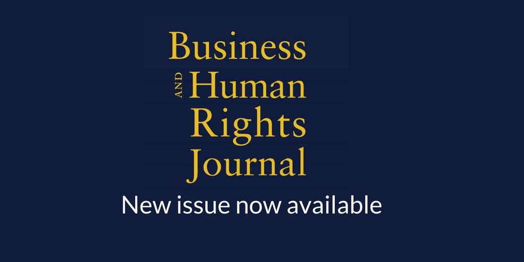 New issue of @BHRJournal now available 📚 cup.org/3KlzKNT #bizhumanrights