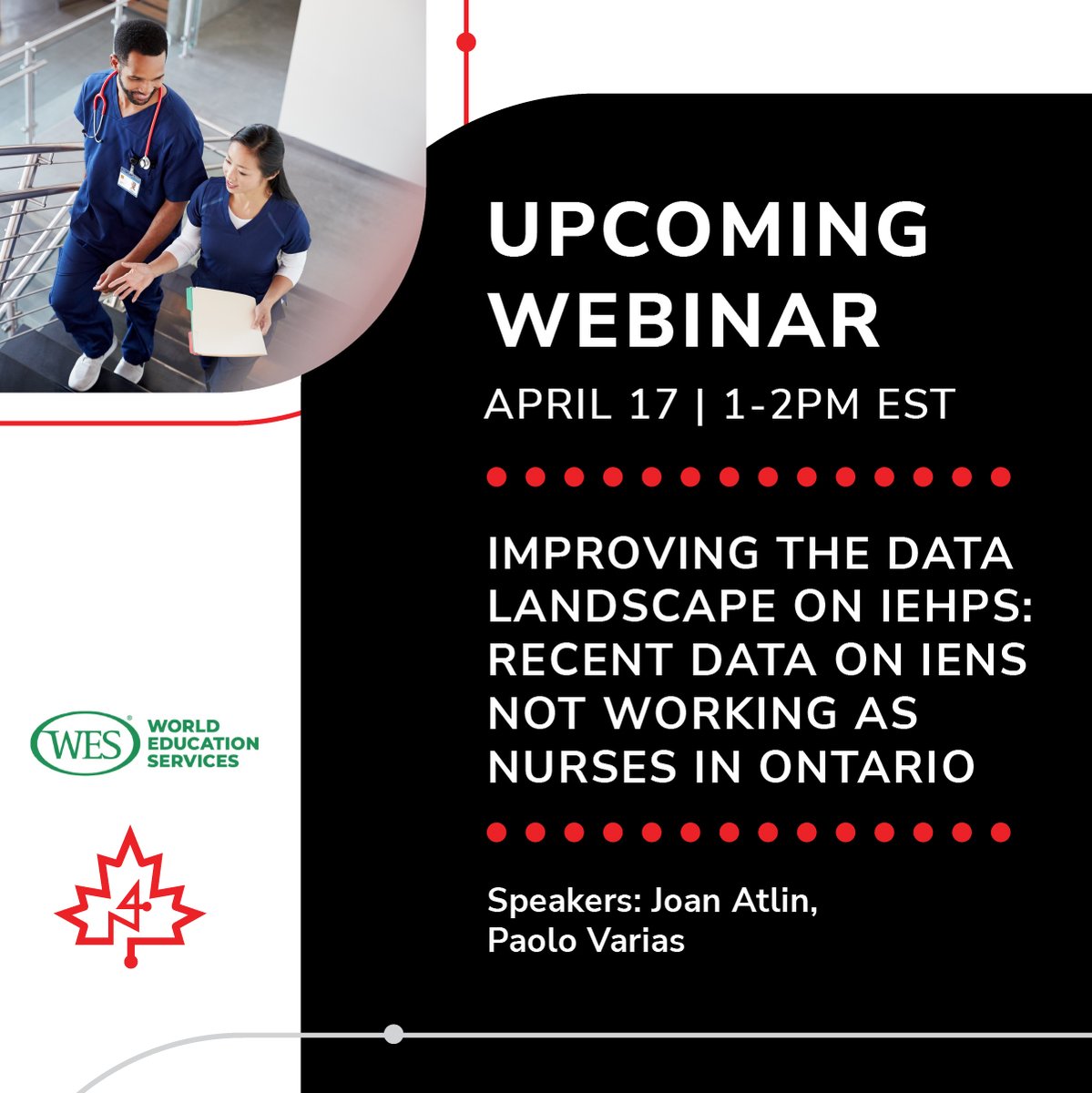 The WES Counting on Care report shines a light on the population of internationally educated #nurses who have not applied for registration. On April 17, join WES' Joan Atlin & Paolo Varias for their discussion on the report with @n4_network. Register: ow.ly/kSep50Ratma
