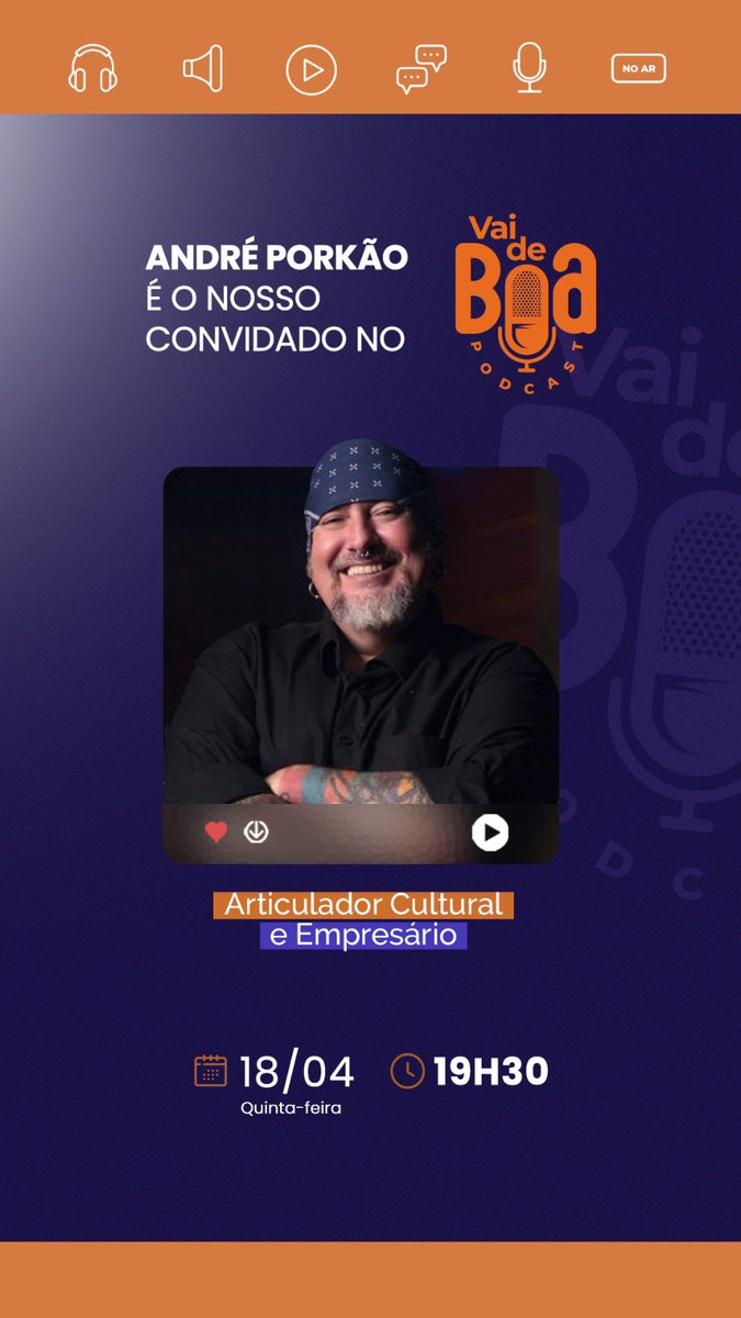 renatoklein's tweet photo. Nesta quinta-feira no Vai de Boa Podcast a conversa vai ser sobre Rock! 🎞️

O convidado da vez é André Porkão, articulador cultural e empresário. 🤘

Às 19h30, estaremos ao vivo no canal do YouTube do Vai de Boa Podcast. Com @marceldpaula e @renatoklein 🎙️✨ https://t.co/kbiW6QuWLj