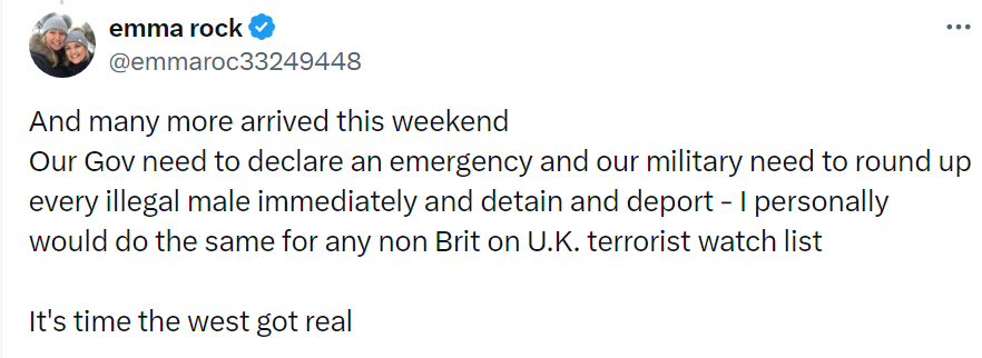 GBNews23653867's tweet photo. This deranged women is a danger to society, where would she stop with having the military round up groups of people? Not to mention that terrorist cells are rarely illegal males and are usually legitimately 'in country', with legitimate documents of a 3rd country!
#NaziBritain https://t.co/v13HBm4LL8