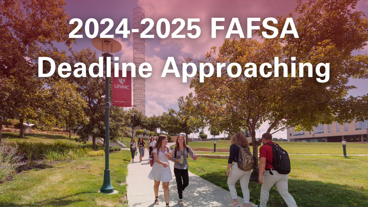 🚨 FAFSA Deadline Alert🚨 The deadline for submitting your 2024-2025 FAFSA is fast approaching! Undergrads: Submit your 2024-25 FAFSA by May 1st for the Nebraska Promise. UNMC's code: 006895. Grad students: Aim for June 1st. Questions? Email finaid@unmc.edu.