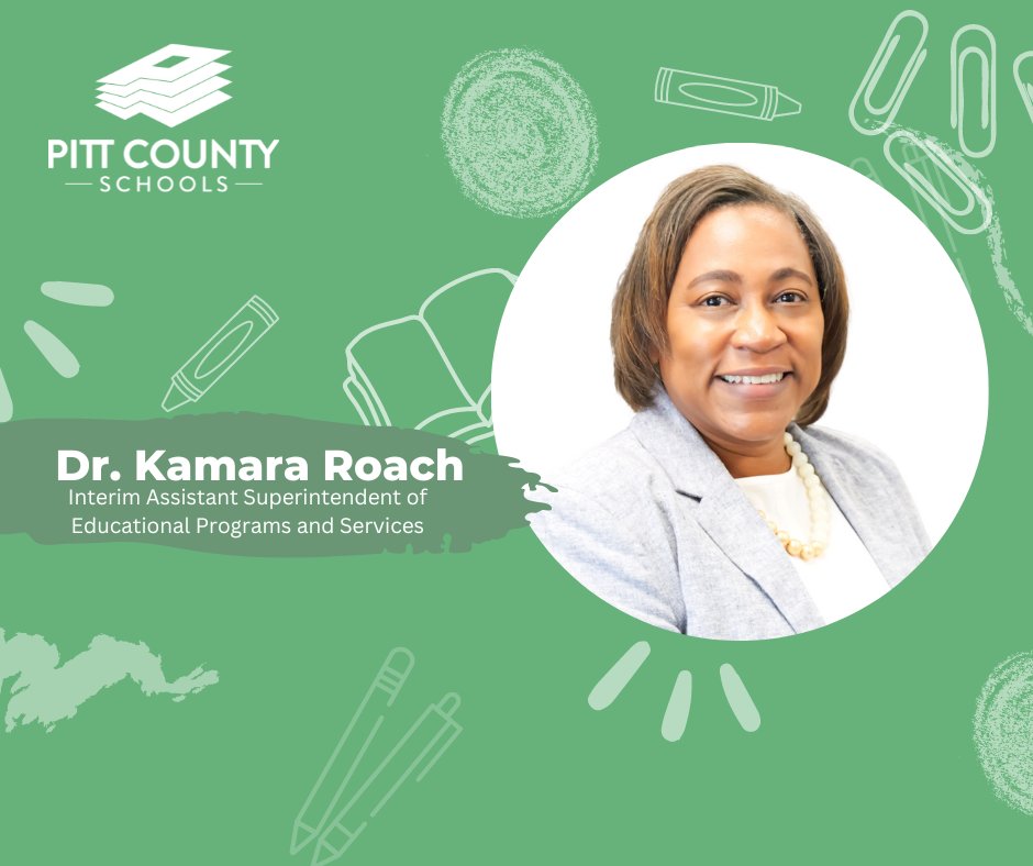 Dr. Kamara Roach, who currently serves as Pitt County Schools Chief of School Support, will assume an additional role as the district's interim assistant superintendent of educational programs and services effective Monday, April 15.