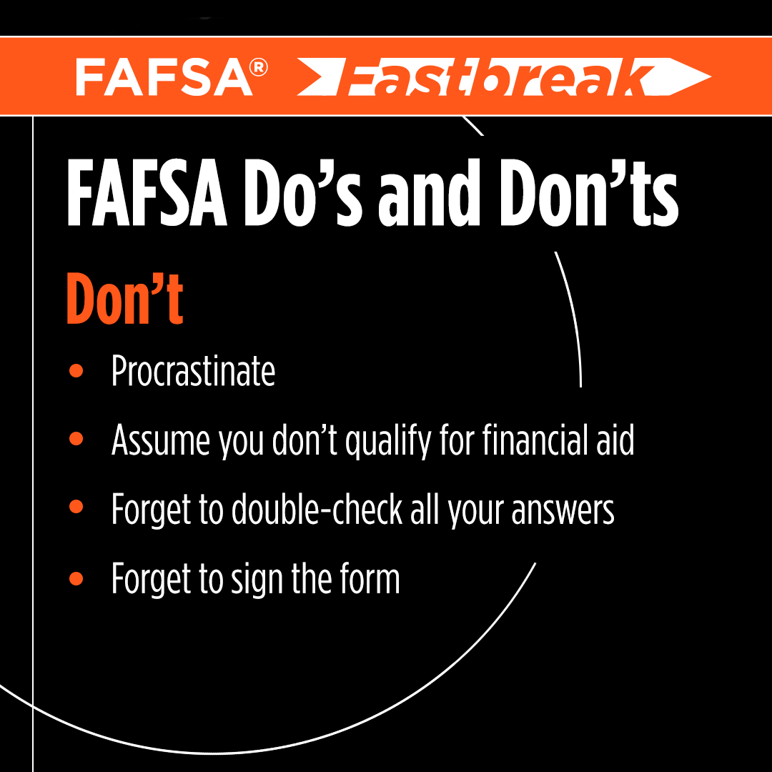 Students, follow these tips for a smooth financial aid process! ✔️ And don’t forget, if you have any questions throughout the process, you can ask the virtual assistant located at the bottom right of the page. #FAFSAFastBreak #FAFSAWeekOfAction StudentAid.gov/h/apply-for-ai…