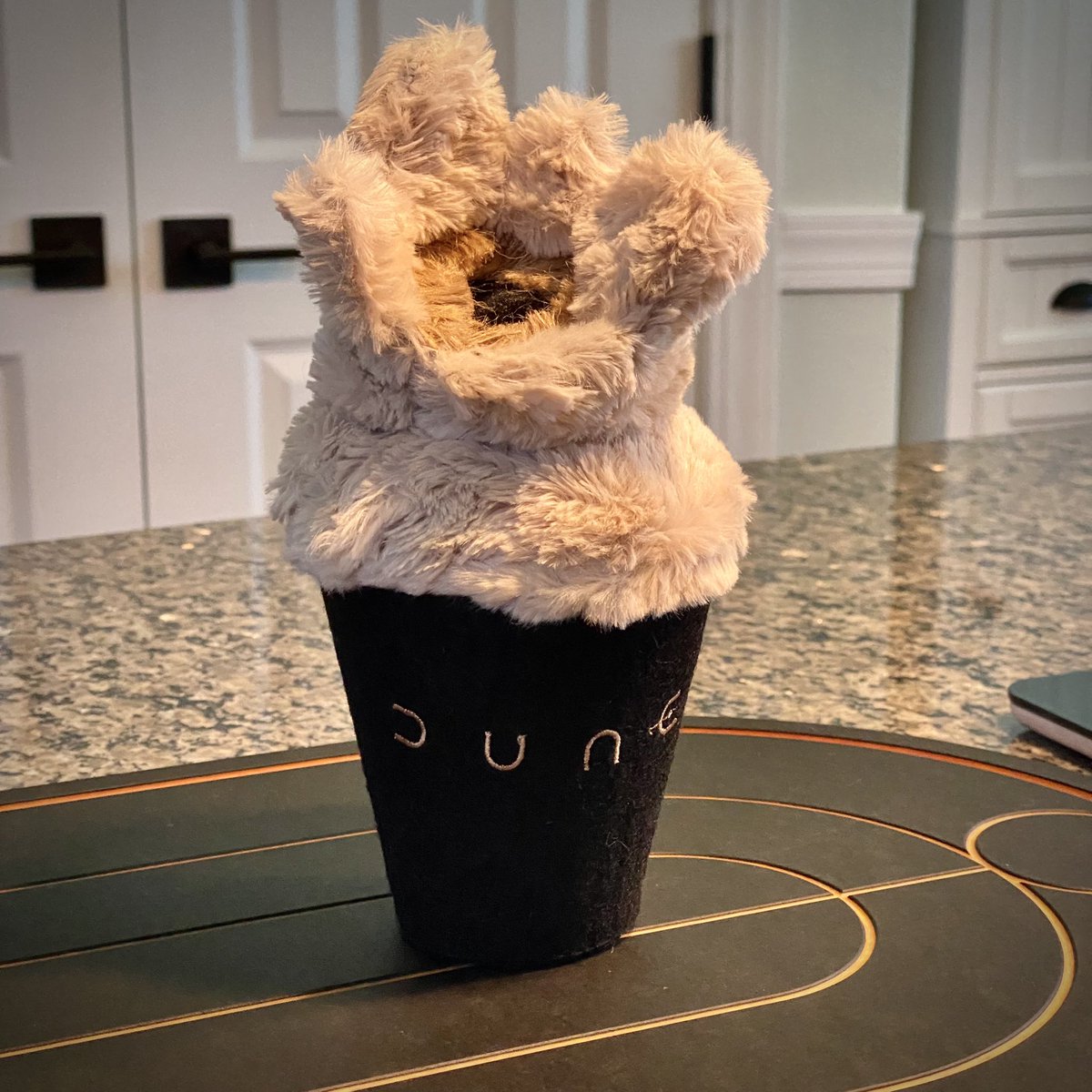 my wife made a plushie of the Dune bucket and it’s almost too good, like how