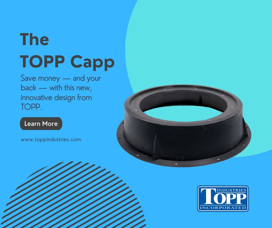 Have you seen our TOPP Capp? The innovative design of our TOPP Capp raises 6” from grade level and provides a water and gas tight solution for your next project.

Learn more: ow.ly/fgfF50RgCsC

#TOPPQuality #TOPPCapp #QualityProducts