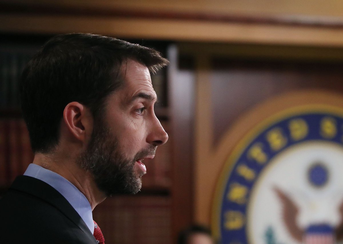 BREAKING: Arkansas Sen. Tom Cotton warns protesters like the pro-Palestinian ones that blocked the Golden Gate Bridge that if something like that happened on a bridge in Arkansas, “there would be a lot of very wet criminals that would be tossed overboard.” “If something like…